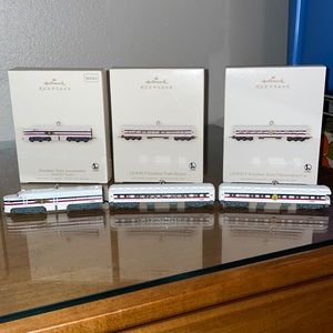 [Hallmark] Lionel Freedom Train Locomotive & Sleeper & Observation Car Ornaments
